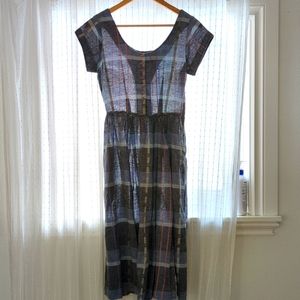 Vintage plaid midi-dress